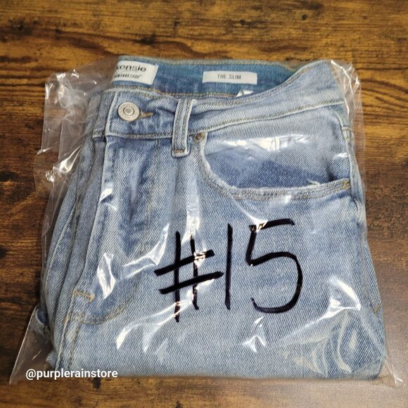 Kensie Vintage Luxe Jeans 4 Slim Mid Rise Raw Hem Medium Light Wash Denim - Picture 12 of 12